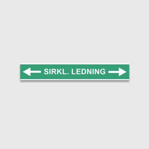 VVS Merking, "SIRKL.LEDNING M/PIL" RØRMERKER 29X220MM I POSE