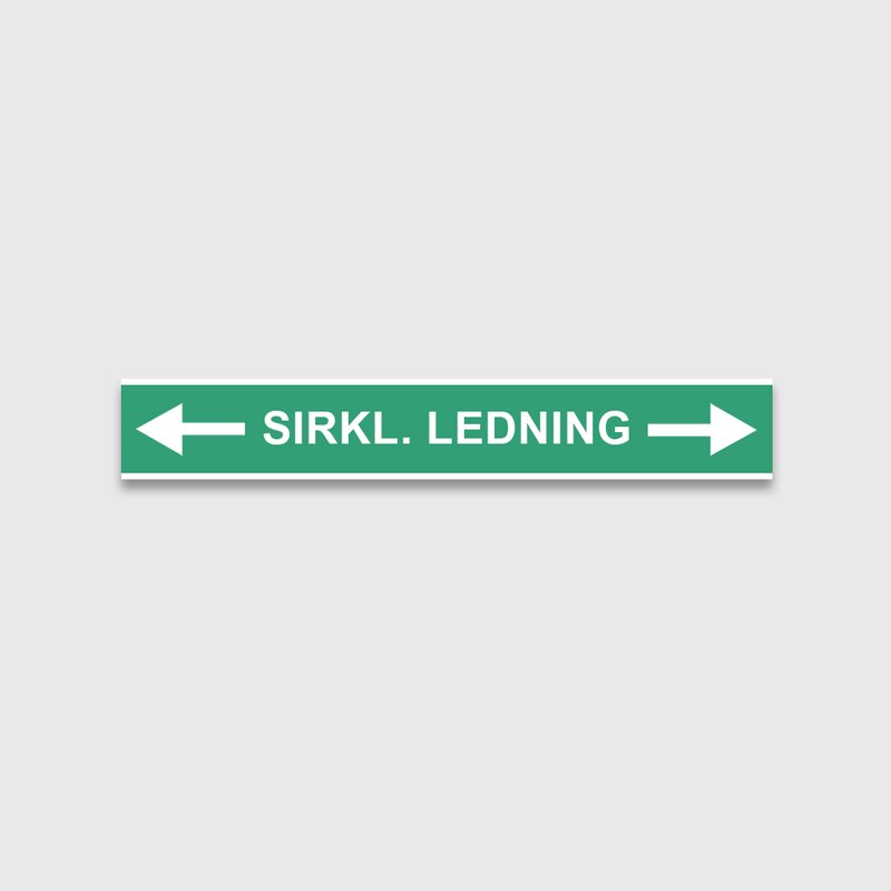 VVS Merking, "SIRKL.LEDNING M/PIL" RØRMERKER 29X220MM I POSE - Bilde 1