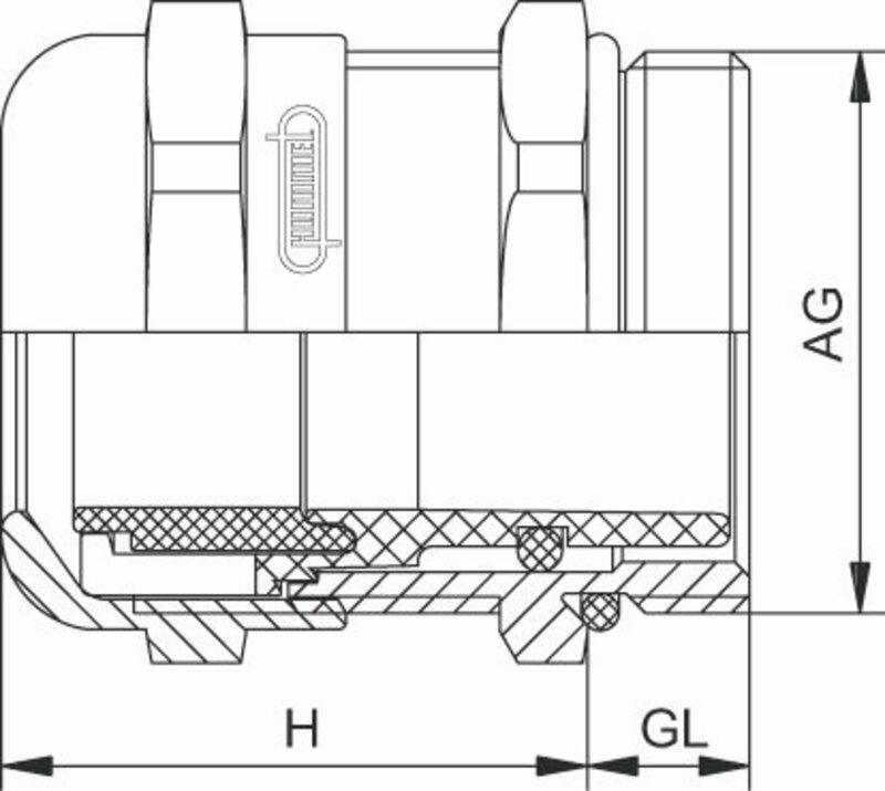 Nippel, HSK-M-EMC PG 13,5 1691130001 - Bilde 2