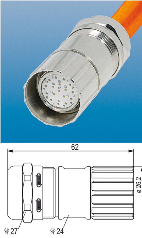 Plugg, KABEL 7-12MM INNV.GJENGE 7106500000