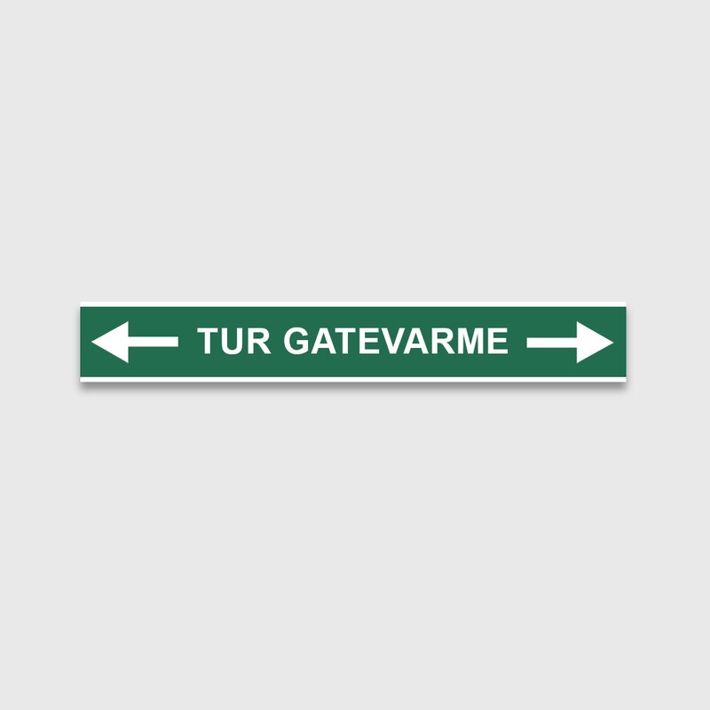 VVS Merking, "TUR GATEVARME" RØRMERKER 57X330MM I POSE - Bilde 1