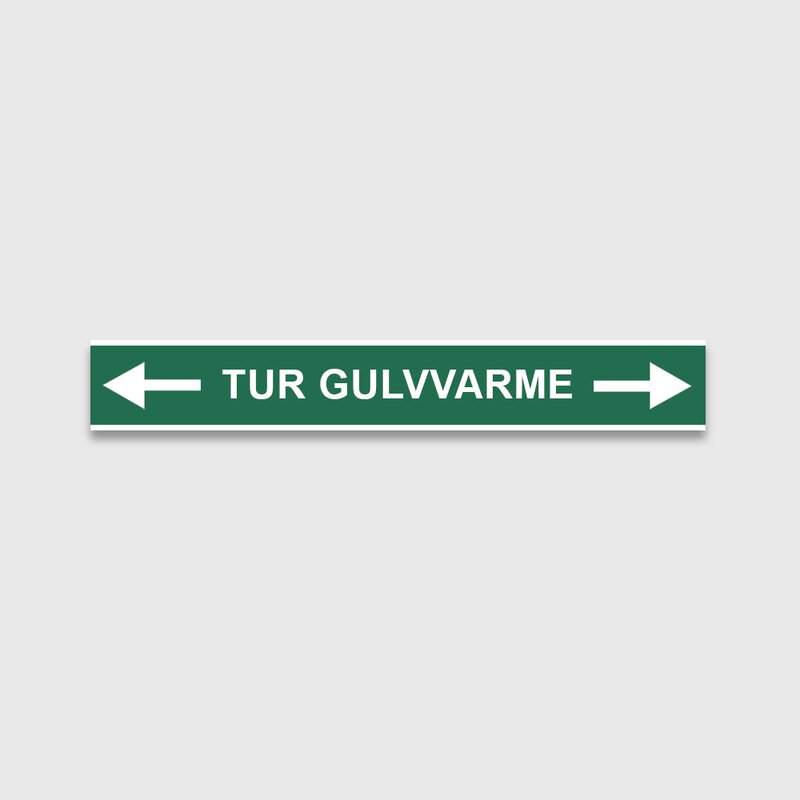 VVS Merking, "TUR GULVVARME" RØRMERKER 29X220MM I POSE - Bilde 1