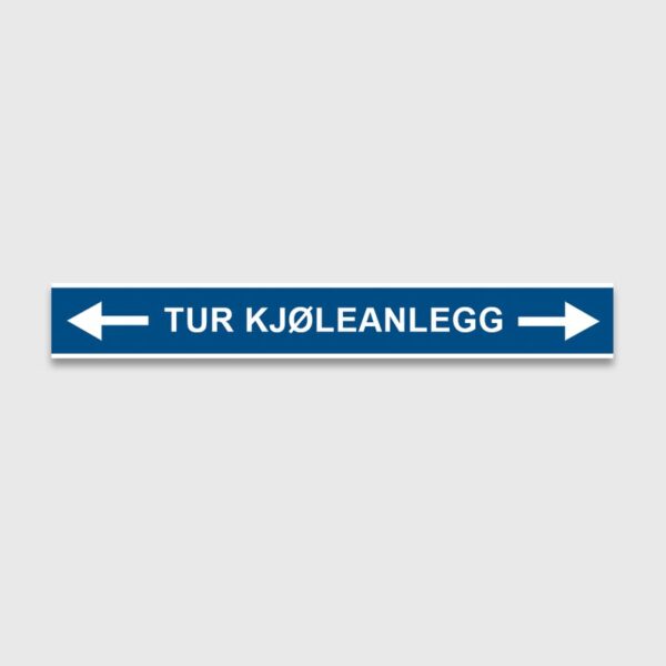 VVS Merking, "TUR KJØLEANLEGG"RØRMERKER 29X220MM I POSE