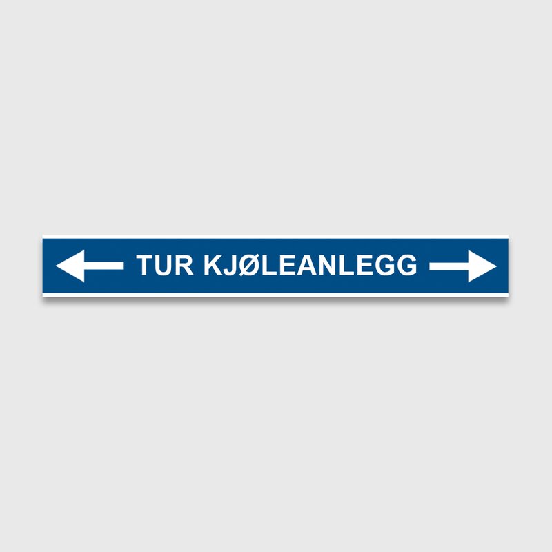 VVS Merking, "TUR KJØLEANLEGG"RØRMERKER 29X220MM I POSE - Bilde 1