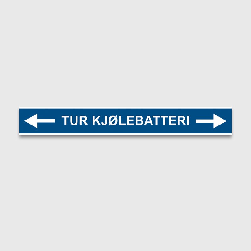 VVS Merking, "TUR KJØLEBATTERI"RØRMERKER 29X220MM I POSE - Bilde 1