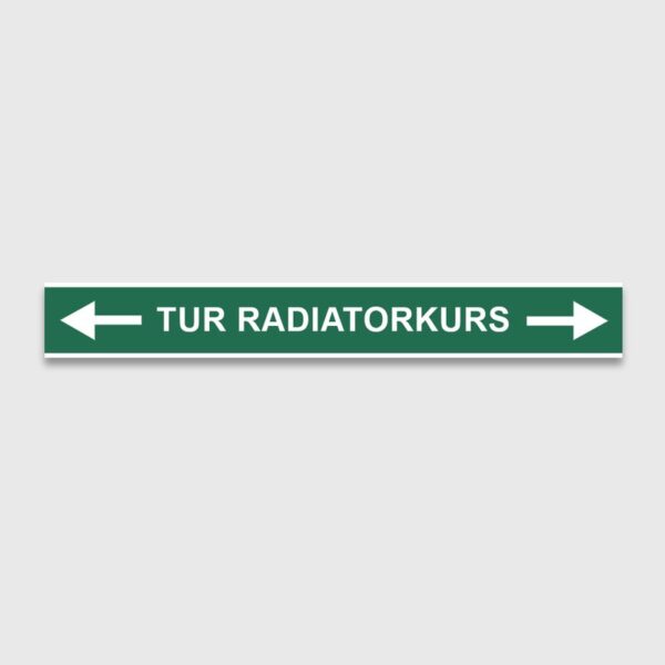 VVS Merking, "TUR RADIATORKURS" RØRMERKER 29X220MM I POSE