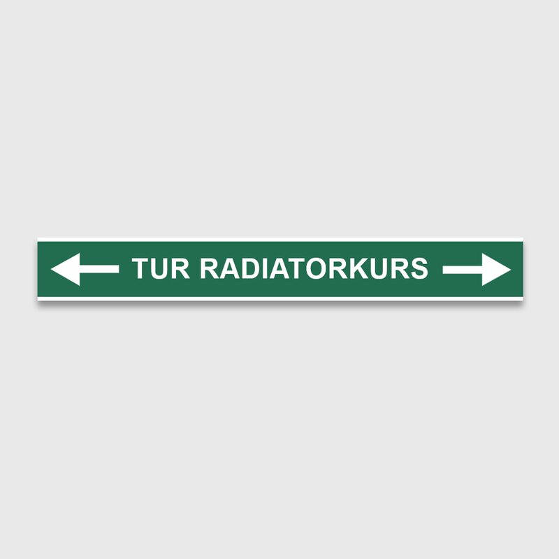 VVS Merking, "TUR RADIATORKURS" RØRMERKER 29X220MM I POSE - Bilde 1