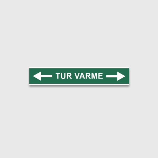 VVS Merking, "TUR VARME M/PIL" RØRMERKER 29X220MM I POSE