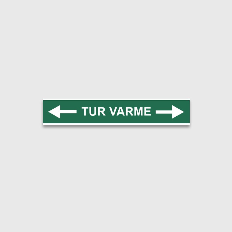 VVS Merking, "TUR VARME M/PIL" RØRMERKER 29X220MM I POSE - Bilde 1