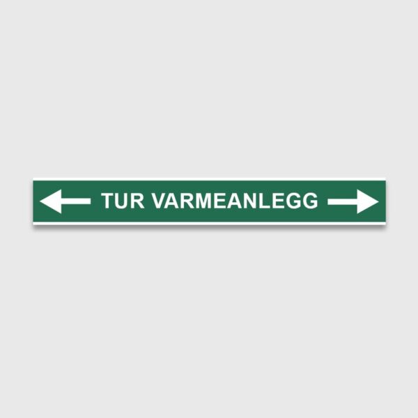 VVS Merking, "TUR VARMEANLEGG" RØRMERKER 29X220MM I POSE
