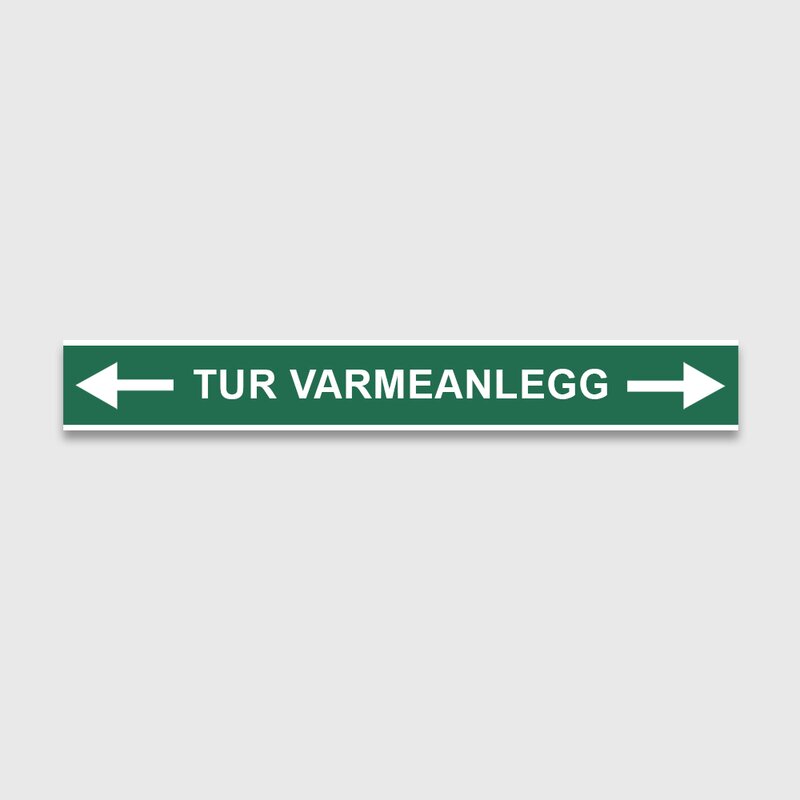 VVS Merking, "TUR VARMEANLEGG" RØRMERKER 29X220MM I POSE - Bilde 1