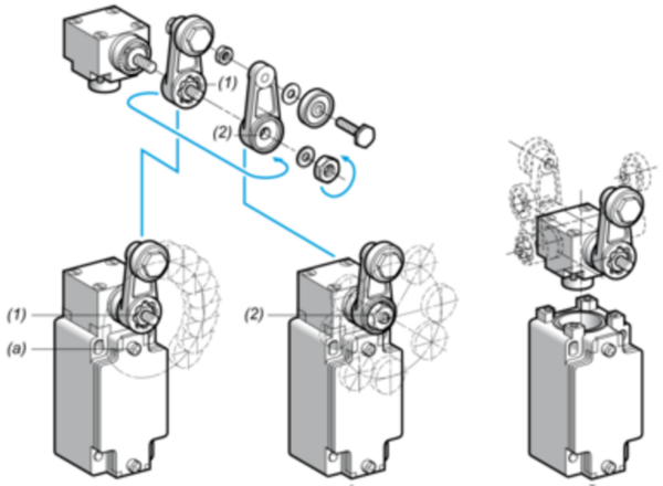Endebryter, XC Standard, XCKJ, termoplastisk rullespak, 1NC+1 NO, snap-action, M20