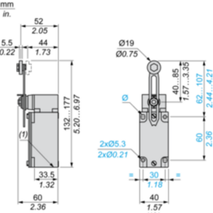 Endebryter, XC Standard, XCKJ, termoplastisk plast rullespak var. lengde, 1NC+1 NO, snap, M20 - Bilde 6