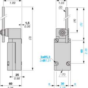 Endebryter, XC Standard, XCKJ, termoplastisk rundstangspak 6 mm, 1C/O, snap, M20 - Bilde 2