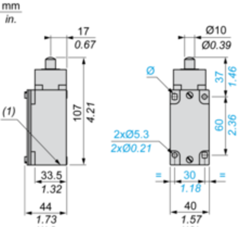 Endebryter, XC Standard, XCKJ, metallendestempel, 1NC+1 NO, snap-action, Pg13 - Bilde 3