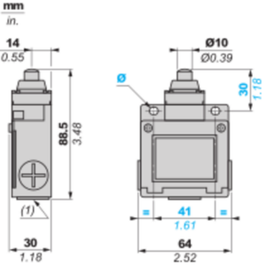 Endebryter, Endebryter XC Standard, XCKM, metallendeplunger, 1NC+1 NO, snap-action, M20 - Bilde 4