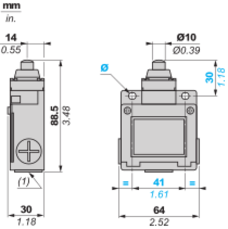 Endebryter, Endebryter XC Standard, XCKM, metallendeplunger, 1NC+1 NO, snap-action, M20 - Bilde 4
