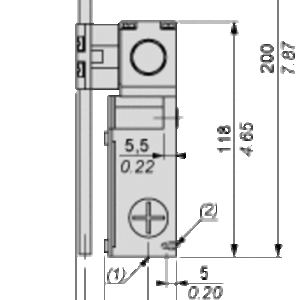 Endebryter XCKMR firkantstang 6 mm krysset eller T 2 NC og 2 NC - Bilde 3