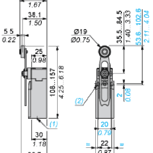 Endebryter, Endebryter XC Standard, XCKN, termoplastisk plastrullespak med varighet, 1NC+1 NO, snap, M20 - Bilde 5