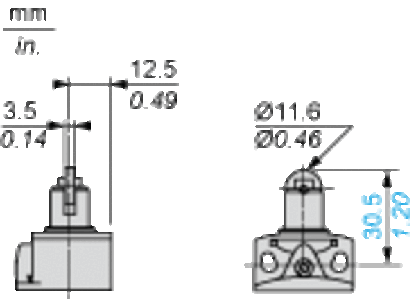 Endebryter, Endebryter XC Standard, XCKP, stålrulleplunger, 1NC+1 NO, snap, M16