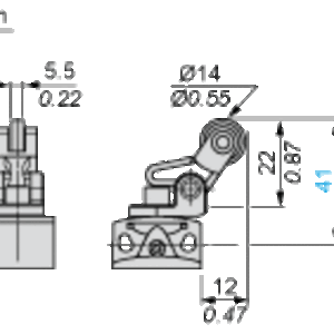 Endebryter, Endebryter XC Standard, XCKP, termoplastisk plast rullespak plung. Ver, 1NC+1 NO, treg, M16 - Bilde 2