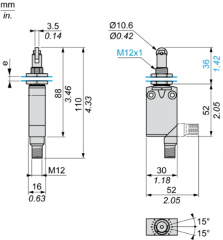 Endebryter, Endebryter XC Standard, XCMD, M12 stålrullestempel, 1C/O, snap, M12 - Bilde 5