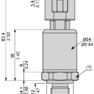Trykkmåler 400 BAR 0,5-4,5V DC G1/4A Hann-FPM-TETNING DEUTSCH-KONTAKT - Bilde 2