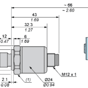 Trykkmåler 250MBAR 0-10V G1/4A Hann-FPM-TETNING M12-KONTAKT - Bilde 2