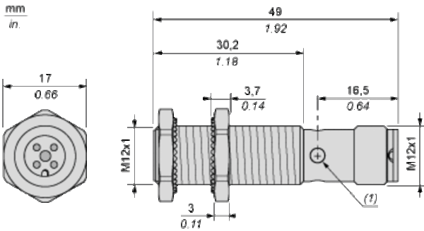 Induktiv sensor XS1 M12, PNP NO+NC, Flush, Sn4mm, 12..24VDC, M12