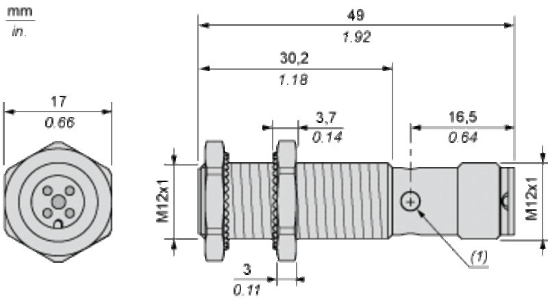 Induktiv sensor XS1 M12, PNP NO+NC, Flush, Sn4mm, 12..24VDC, M12 - Bilde 6