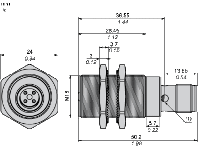 Induktiv sensor XS1 M18, PNP NO+NC, Flush, Sn8mm, 12..24VDC, M12 - Bilde 7