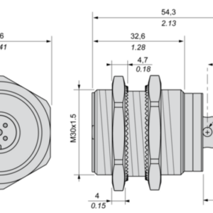 Induktiv sensor XS1 M30, L55mm, messing, Sn15mm, 12..24VDC, M12 - Bilde 5