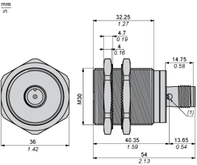 Induktiv sensor XS1 M30, PNP NO+NC, Flush, Sn15mm, 12..24VDC, M12 - Bilde 4