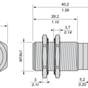 Induktiv tilstedeværelsesensor XS, induktiv sensor XS1 M18, L39mm, messing, Sn10mm, 12...24 VDC, kabel 2 m - Bilde 2