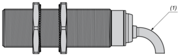 Induktiv tilstedeværelsesensor XS, induktiv sensor XS1 M18, L39mm, messing, Sn10mm, 12...24 VDC, kabel 2 m