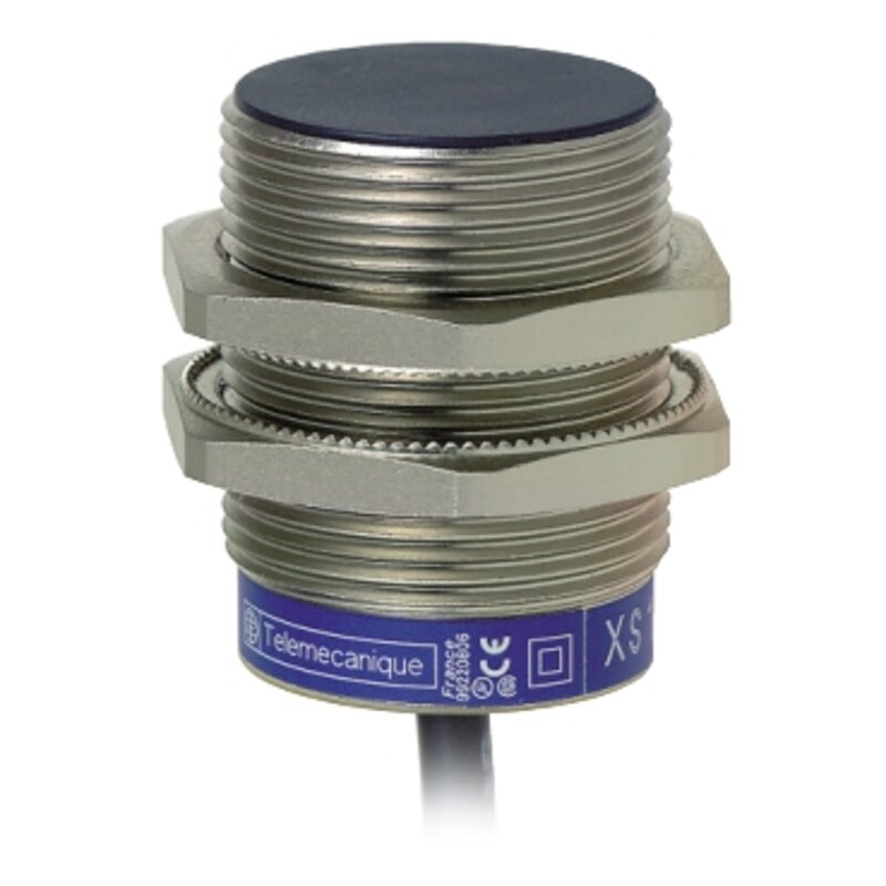 Induktiv tilstedeværelsesensor XS, induktiv sensor XS1 M30, L43mm, messing, Sn20mm, 12...24 VDC, kabel 2 m - Bilde 1