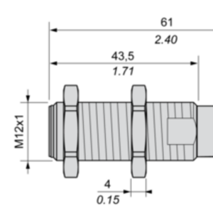 INDUKTIV SENSOR SYLINDRISK M12 12 48V DC PNP NO 3 LEDNINGER IKKE-FLUSH M1 - Bilde 4