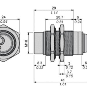 Induktiv tilstedeværelsesensor XS, induktiv sensor XS2 M18, L41 mm, messing, Sn16 mm, 12...24 VDC, kabel 2 m - Bilde 3