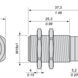 Induktiv tilstedeværelsesensor XS, induktiv sensor XS4 M18, L36mm, PPS, Sn8mm, 12...24 VDC, kabel 2 m - Bilde 3