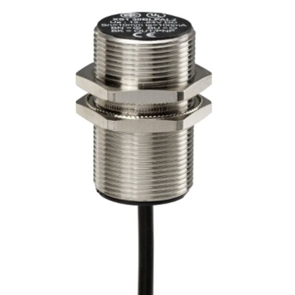 Induktiv tilstedeværelsesensor XS, induktiv sensor XS5 M30, L62 mm, messing, Sn10 mm, 12...48 VDC, kabel 2 m