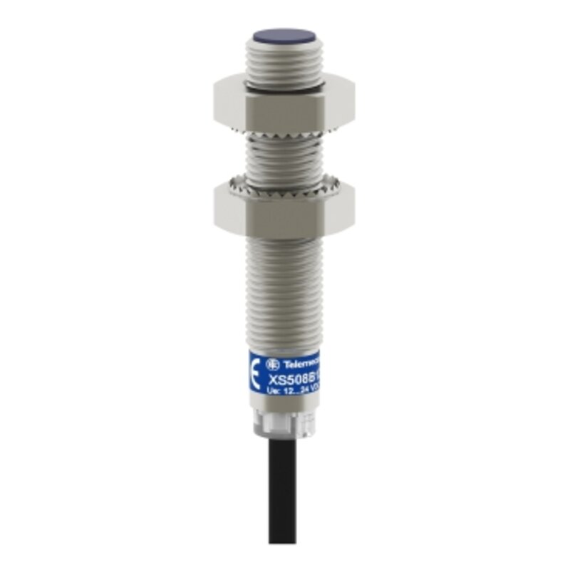 Induktiv tilstedeværelsesensor XS, induktiv sensor XS6 M8, L51 mm, rustfritt stål, Sn2,5 mm, 12...48 VDC, kabel 2 m - Bilde 1