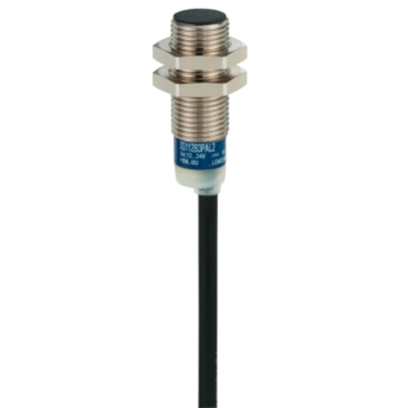 Induktiv tilstedeværelsesensor XS, induktiv sensor XS6 M12, L54 mm, messing, Sn4 mm, 24...240 VAC/DC, kabel 2 m - Bilde 1