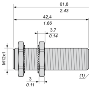 Induktiv tilstedeværelsesensor XS, induktiv sensor XS6 M12, L62mm, messing, Sn4mm, 12...48 VDC, M12 - Bilde 2