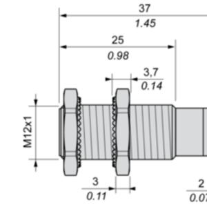 Induktiv tilstedeværelsesensor XS, induktiv sensor XS6 M12, L37mm, messing, Sn4mm, 12...24 VDC, kabel 2 m - Bilde 5