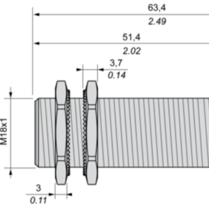 Induktiv tilstedeværelsesensor XS, induktiv sensor XS6 M18, L62mm, messing, Sn8mm, 24...240VAC/DC, kabel 2 m - Bilde 6