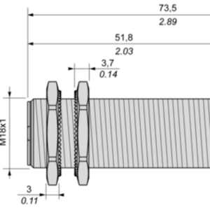 Induktiv tilstedeværelsesensor XS, induktiv sensor XS6 M18, L74mm, messing, Sn8mm, 12...48 VDC, M12 - Bilde 3