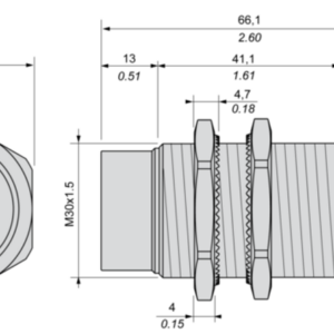 Induktiv tilstedeværelsesensor XS, induktiv sensor XS6 M30, L66 mm, messing, Sn22 mm, 24...240 VAC/DC, kabel 2 m - Bilde 5