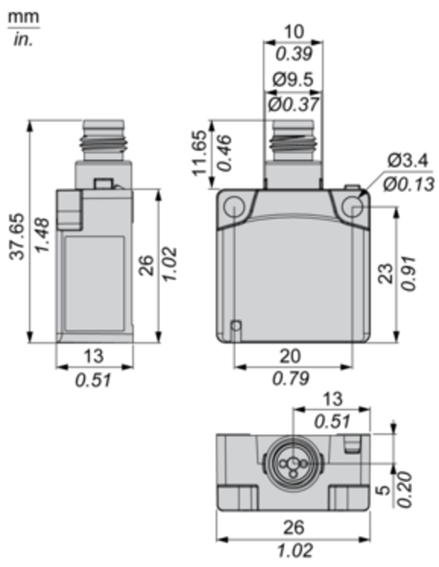 Induktiv tilstedeværelsesensor XS, induktiv sensor XS7 26x26x13, PBT, Sn10mm, 12...24 VDC, M8 - Bilde 6