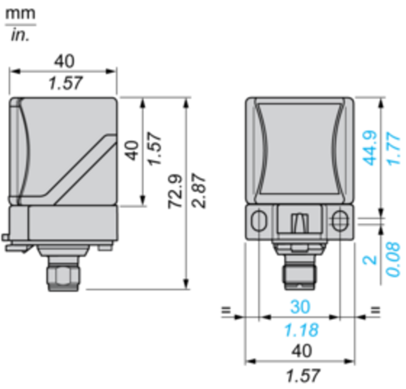 Induktiv tilstedeværelsesensor XS, induktiv sensor XS8 40x40x70, PBT, Sn20 mm, 12...48 VDC, M12 - Bilde 7