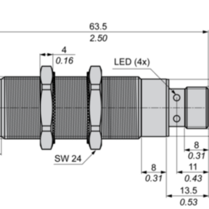 Induktiv tilstedeværelsesensor XS, induktiv sensor XS9 M18, L64mm, full SS 316L, Sn20 mm, 12...24 VDC, M12 - Bilde 7